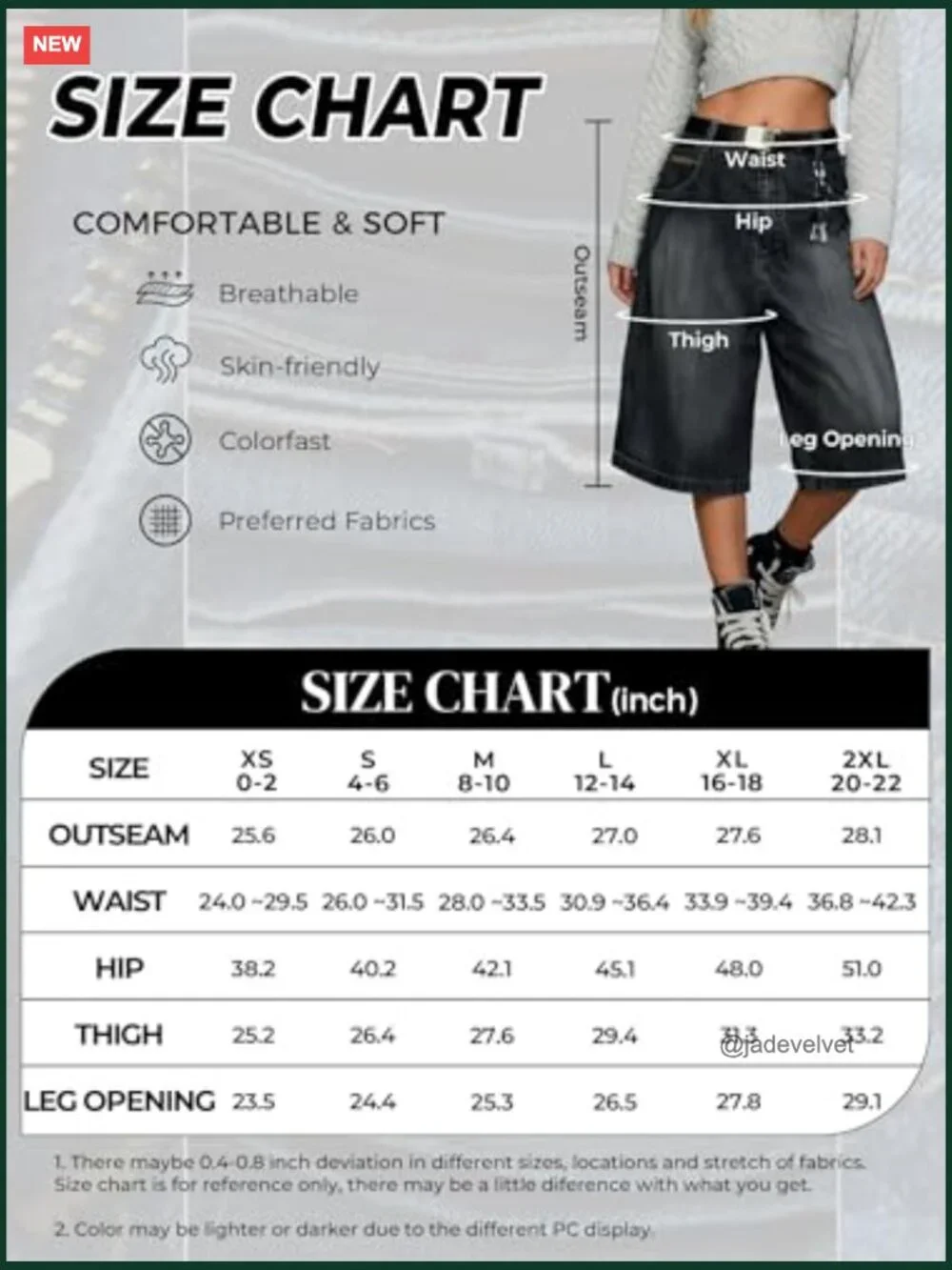Wide Leg Baggy Jorts Y2k Bermuda Shorts Elastic Waist Denim with Pockets